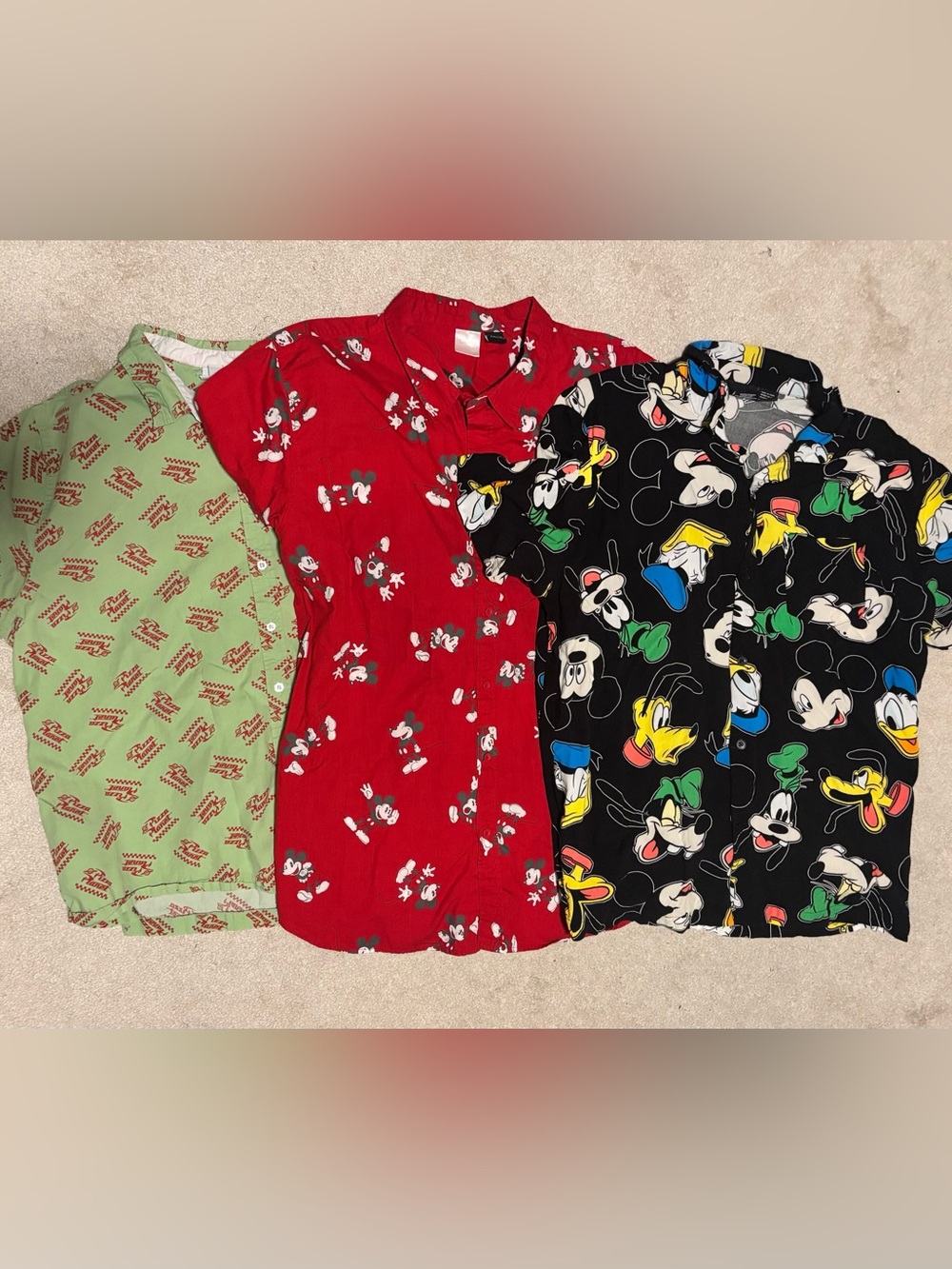 Lot of Adult Disney/Pixar Button Down Shirts